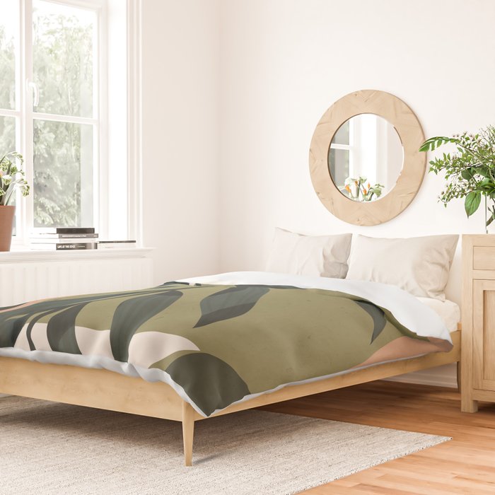 Tropical Leaf- Abstract Art Duvet Cover Gallery Image 2