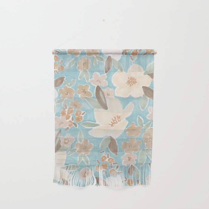 Ditsy Marker Florals - Turquoise Wall Hanging Gallery Image 1