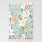 Ditsy Marker Florals - Turquoise Stationery Card Gallery Image 2