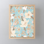 Ditsy Marker Florals - Turquoise Mini Art Print Gallery Image 1