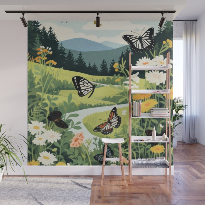 Butterfly Path Wall Mural Gallery Image 1