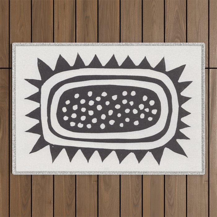 Sunflower / Lino Print Outdoor Rug Gallery Image 1