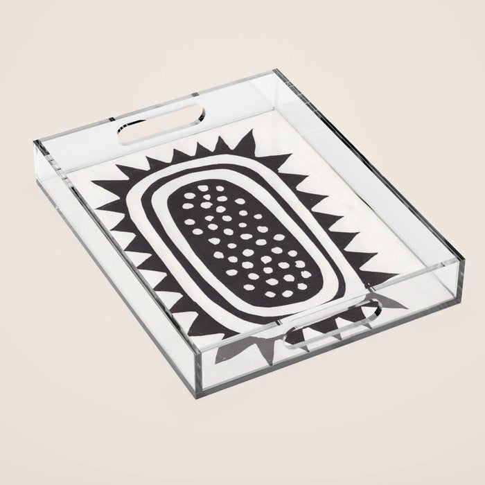 Sunflower / Lino Print Acrylic Tray Gallery Image 1