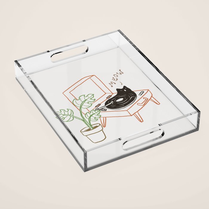 Cat and Plant 78: Vinyl Cat Acrylic Tray Gallery Image 1