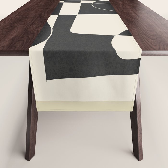 Minimal Abstract Noir Table Runner Gallery Image 1