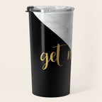 Get Naked, Bathroom Art, Meme, Black and White Marble Travel Mug Gallery Image 3