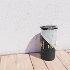 Get Naked, Bathroom Art, Meme, Black and White Marble Travel Mug Gallery Image 4
