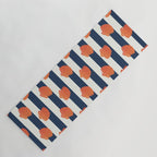 Orange clamshell and navy stripes Yoga Mat Gallery Image 1