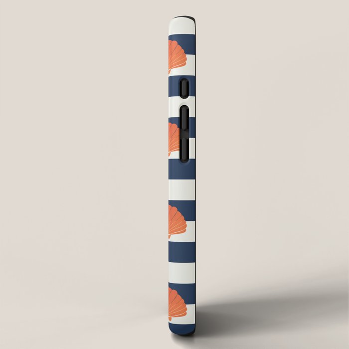 Orange clamshell and navy stripes iPhone Case Gallery Image 2