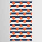 Orange clamshell and navy stripes Tablecloth Gallery Image 2
