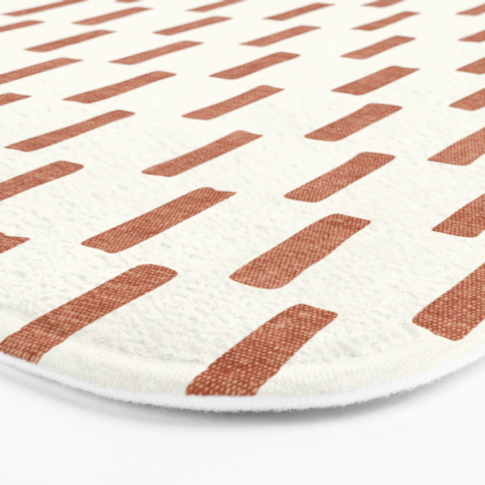 block print dash - terra cotta Bath Mat Gallery Image 3