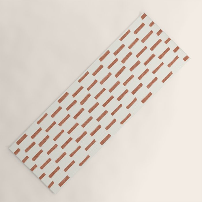 block print dash - terra cotta Yoga Mat Gallery Image 1