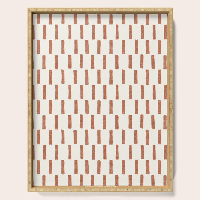 block print dash - terra cotta Serving Tray Gallery Image 1