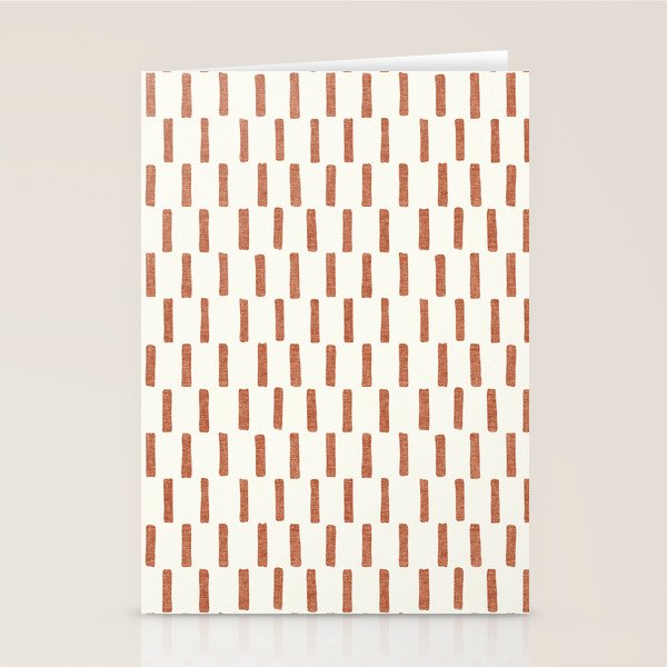 block print dash - terra cotta Stationery Card Gallery Image 1