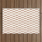 block print dash - terra cotta Outdoor Rug Gallery Image 1