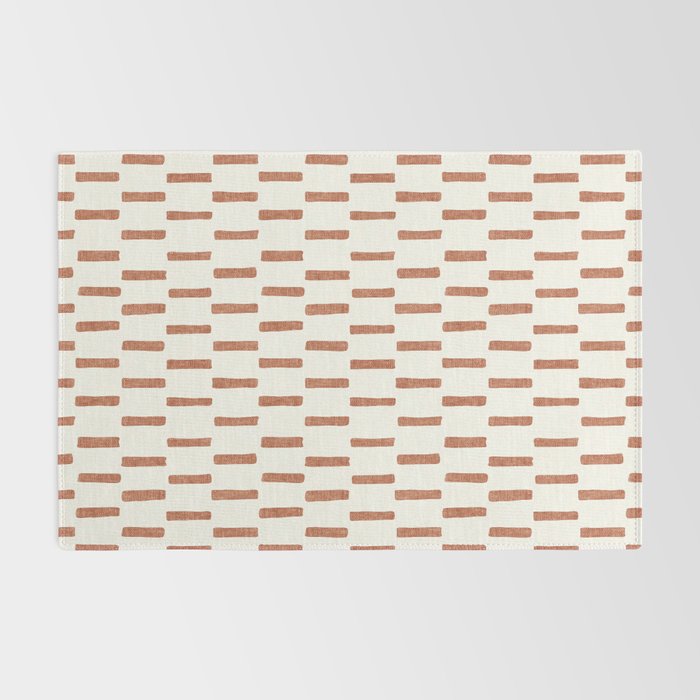 block print dash - terra cotta Rug Gallery Image 2