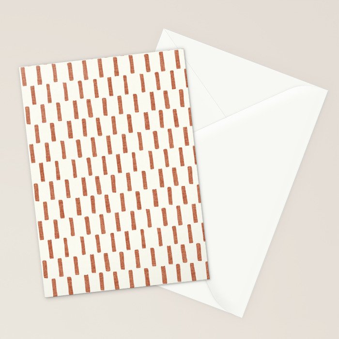 block print dash - terra cotta Stationery Card Gallery Image 2