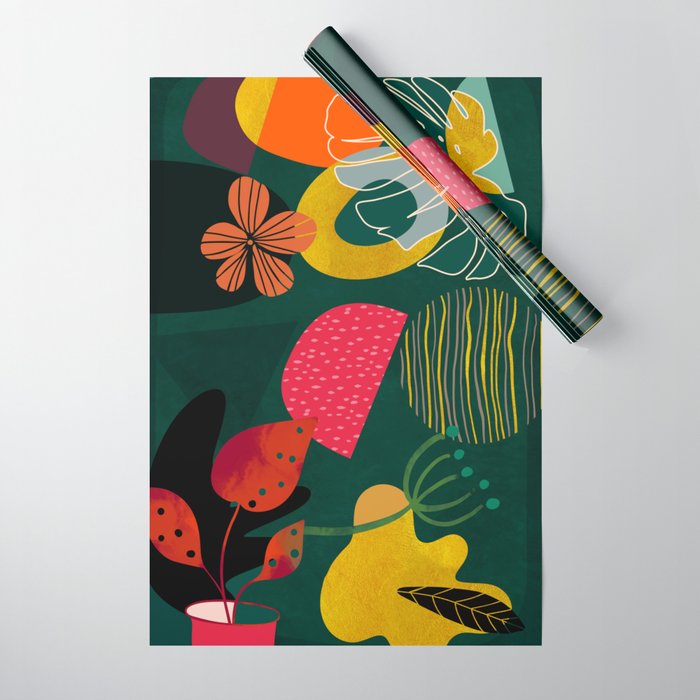 mid century shapes garden party 3 Wrapping Paper Gallery Image 1