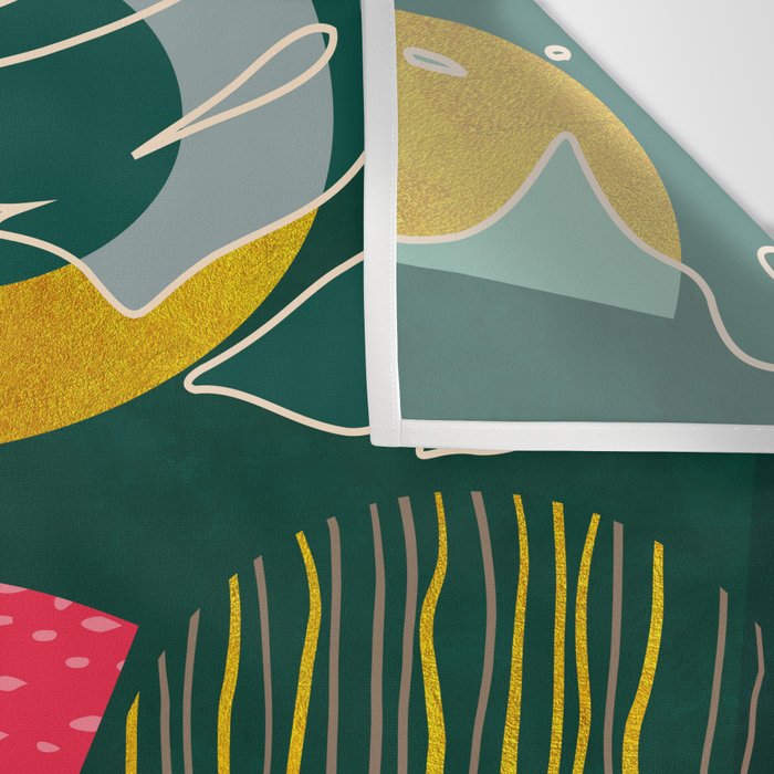 mid century shapes garden party 3 Wall Tapestry Gallery Image 3