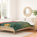 mid century shapes garden party 3 Duvet Cover Gallery Image 2