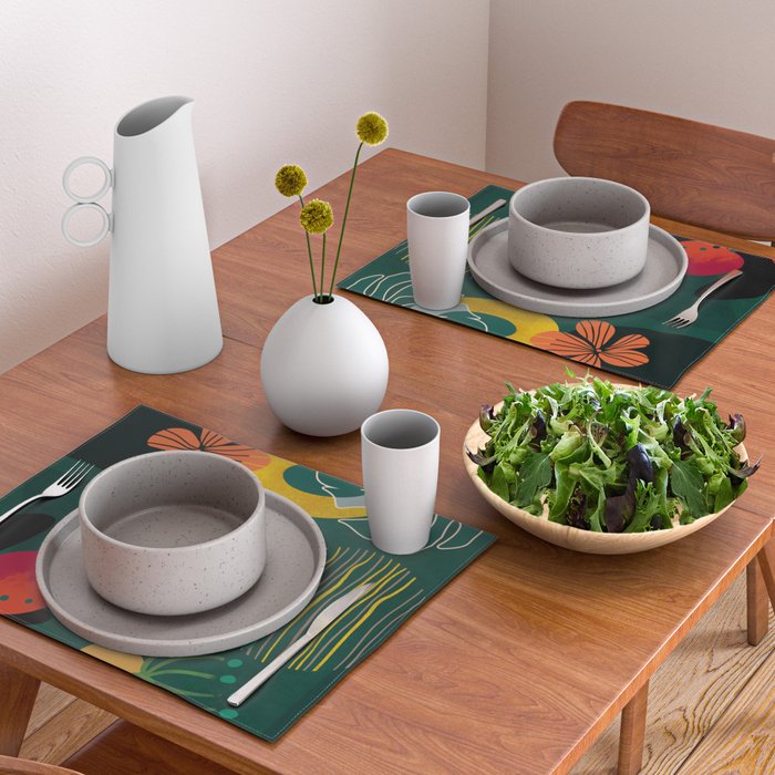 mid century shapes garden party 3 Placemat Gallery Image 2