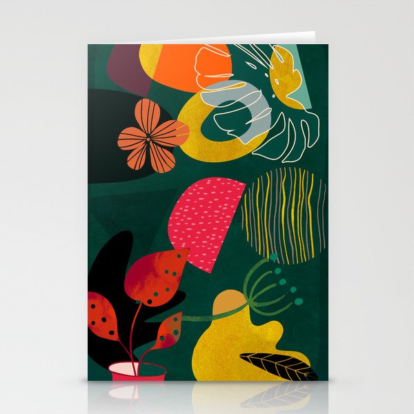 mid century shapes garden party 3 Stationery Card Gallery Image 1