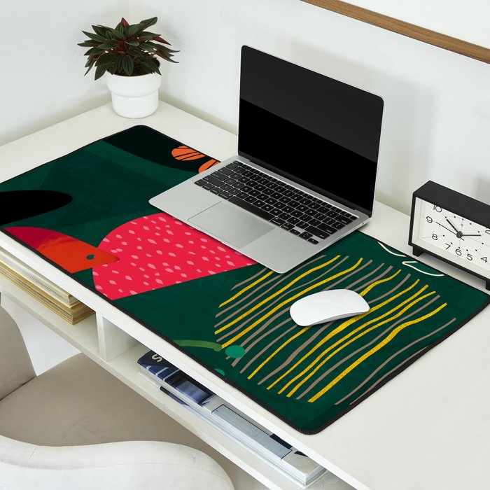 mid century shapes garden party 3 Desk Mat Gallery Image 2