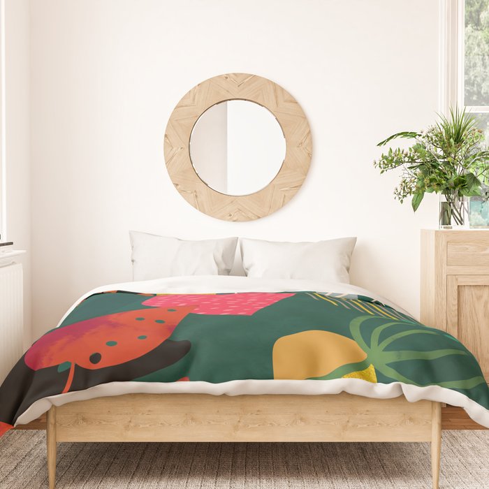 mid century shapes garden party 3 Duvet Cover Gallery Image 3