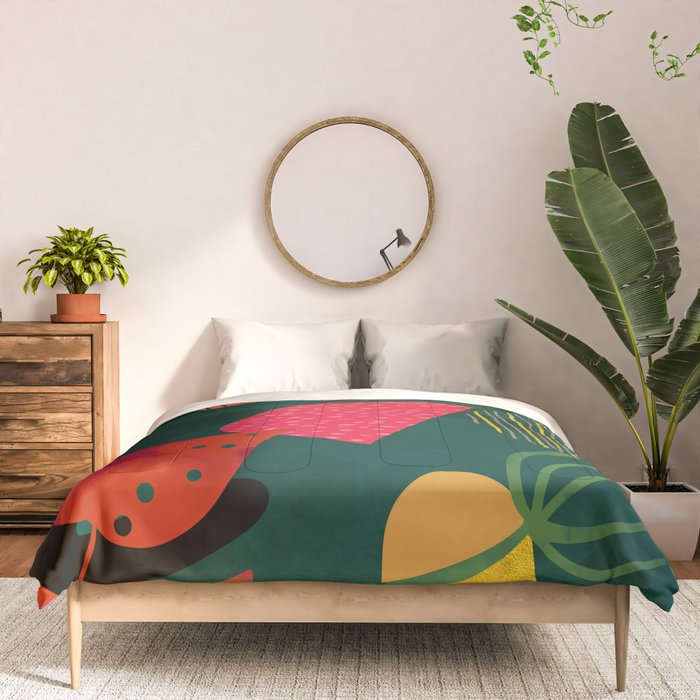 mid century shapes garden party 3 Comforter Gallery Image 3