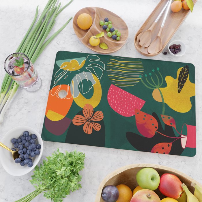 mid century shapes garden party 3 Cutting Board Gallery Image 2