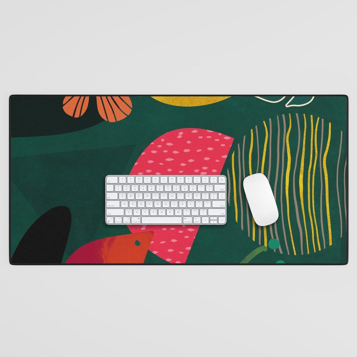 mid century shapes garden party 3 Desk Mat Gallery Image 1
