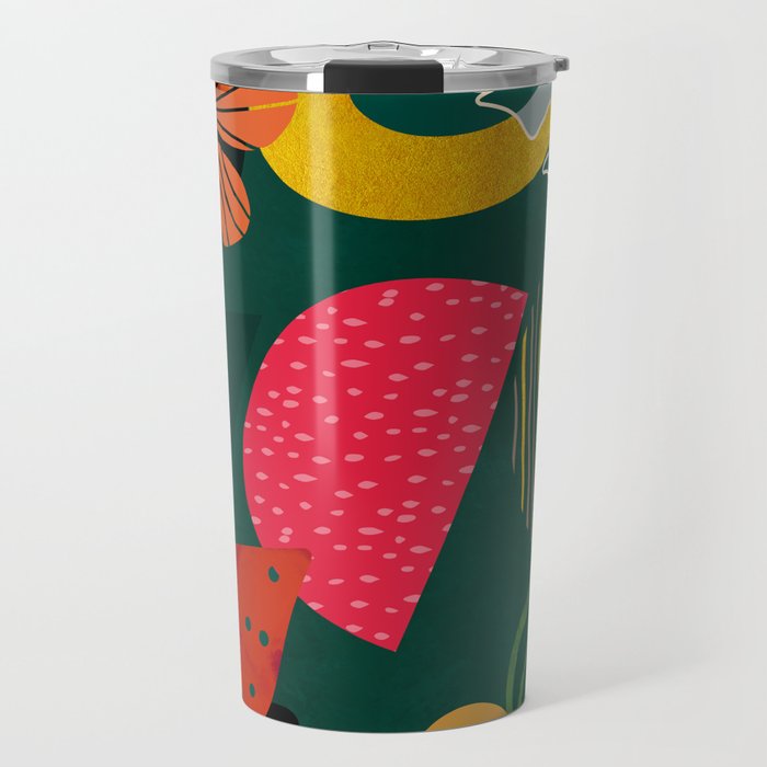 mid century shapes garden party 3 Travel Mug Gallery Image 1