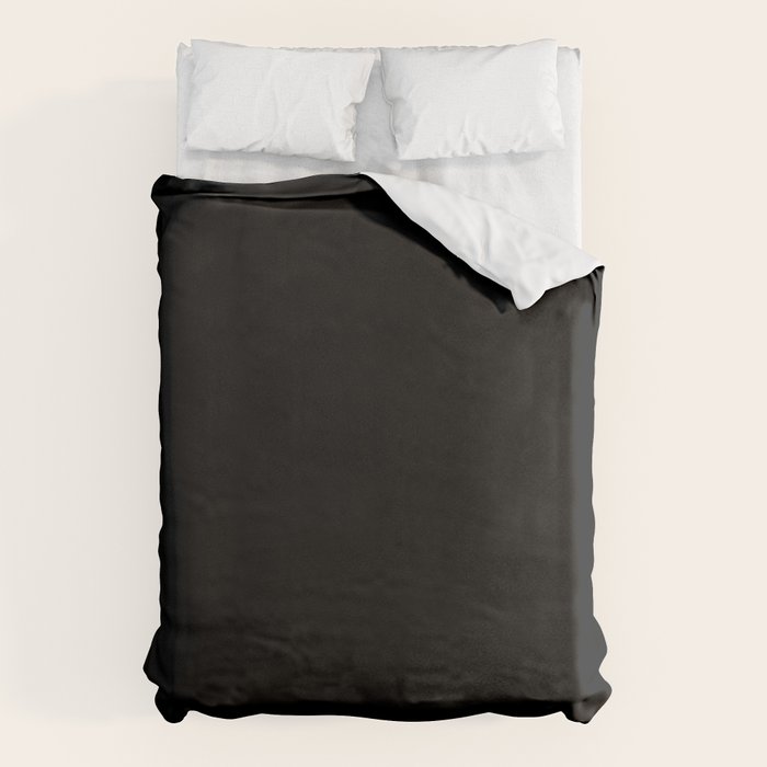 Black Minimalist Solid Color Block Spring Summer Duvet Cover Gallery Image 1