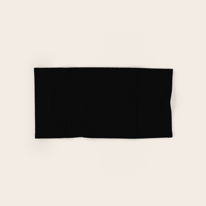 Black Minimalist Solid Color Block Spring Summer Bath Towel Gallery Image 1