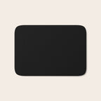 Black Minimalist Solid Color Block Spring Summer Bath Mat Gallery Image 1