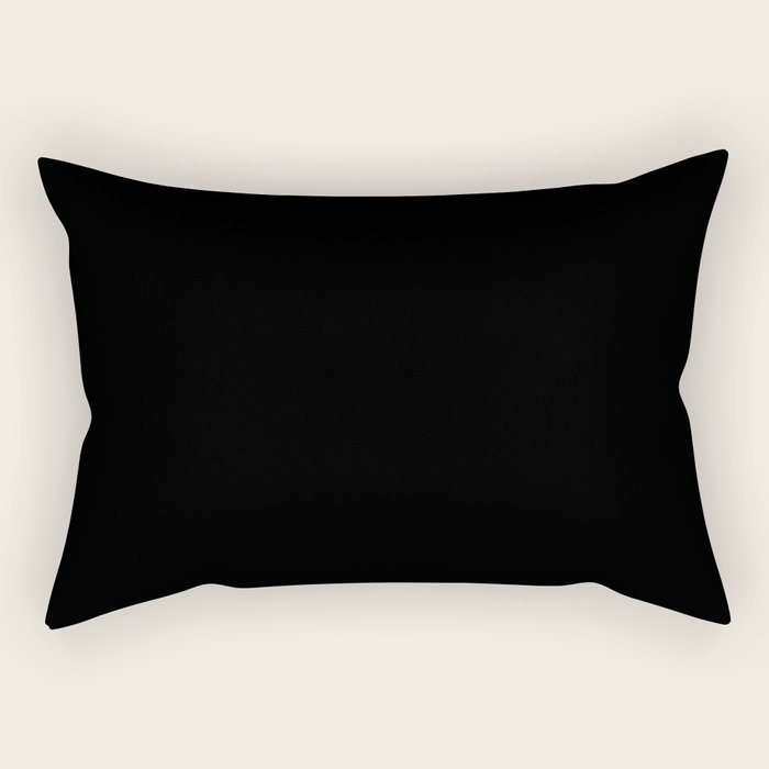 Black Minimalist Solid Color Block Spring Summer Rectangular Pillow Gallery Image 2