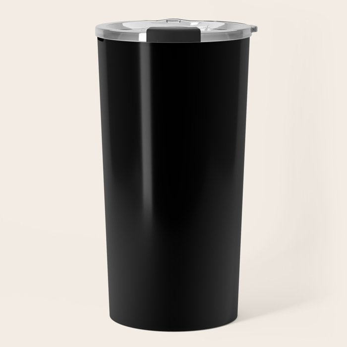 Black Minimalist Solid Color Block Spring Summer Travel Mug Gallery Image 1