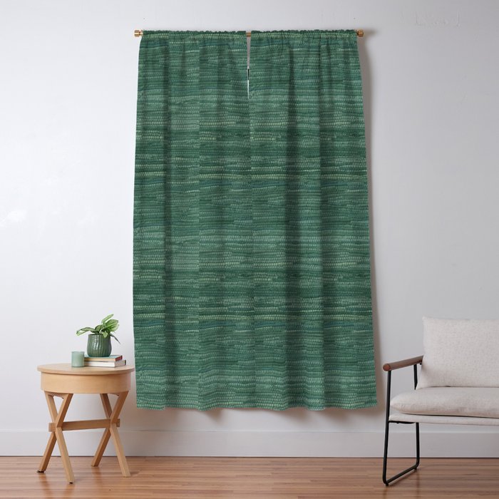 Boho Old Market Textile in Green Window Curtain Gallery Image 1
