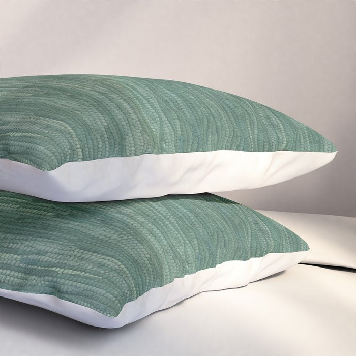 Boho Old Market Textile in Green Pillow Sham Gallery Image 3