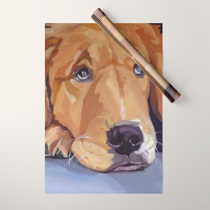 Golden Retriever Dog Portrait Wrapping Paper Gallery Image 1