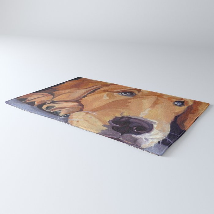 Golden Retriever Dog Portrait Rug Gallery Image 3