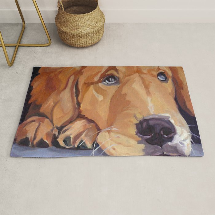 Golden Retriever Dog Portrait Rug Gallery Image 1