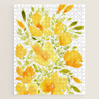 Watercolor California poppies (Quad set, #2) Jigsaw Puzzle Gallery Image 1