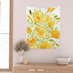 Watercolor California poppies (Quad set, #2) Wall Tapestry Gallery Image 2