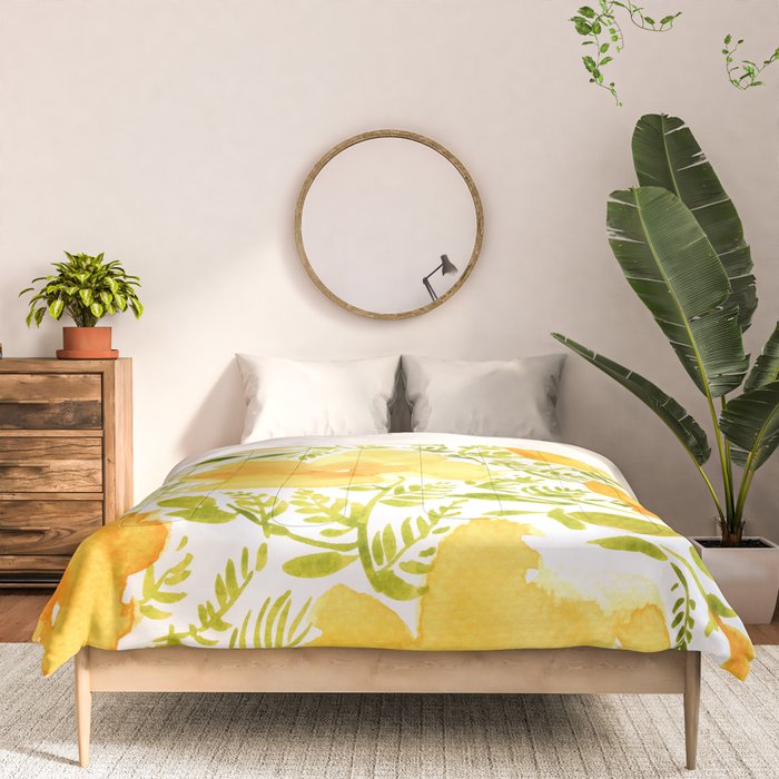Watercolor California poppies (Quad set, #2) Comforter Gallery Image 3