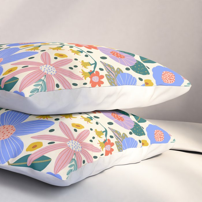 Pure Joy - colorful Floral  Pillow Sham Gallery Image 3