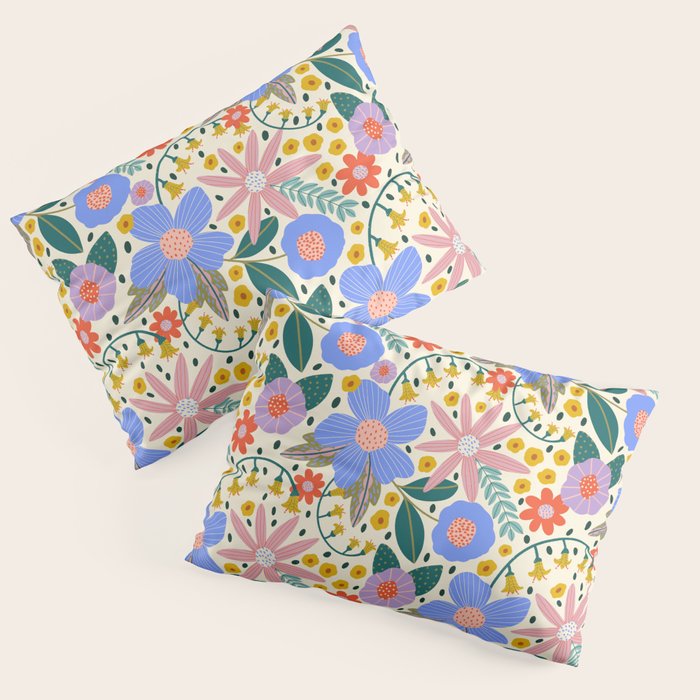 Pure Joy - colorful Floral  Pillow Sham Gallery Image 3