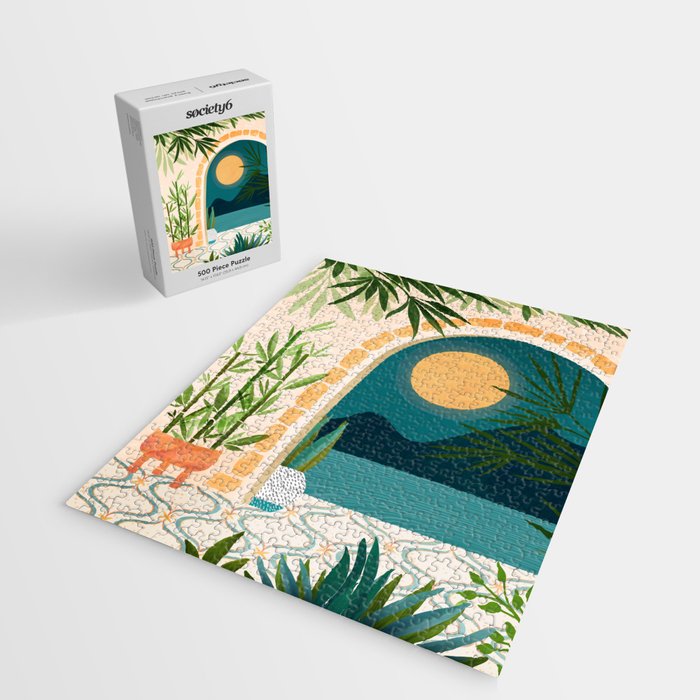 Full Moon Rising Night Landscape / Villa Series Jigsaw Puzzle Gallery Image 2