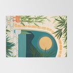 Full Moon Rising Night Landscape / Villa Series Rug Gallery Image 2