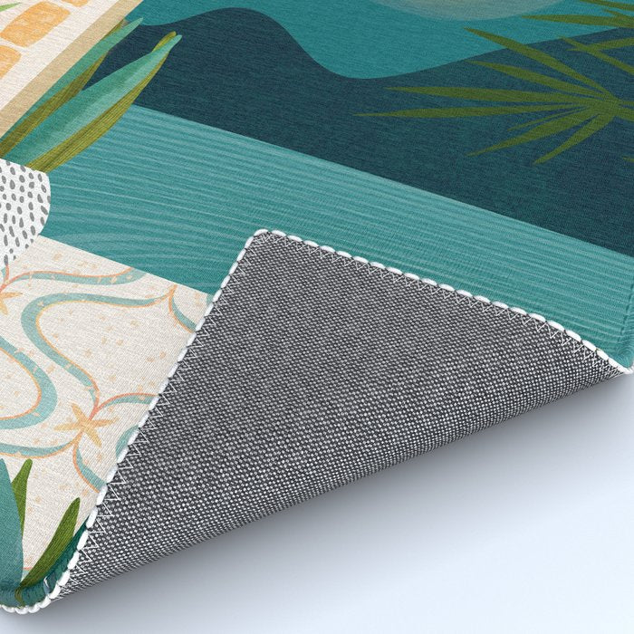 Full Moon Rising Night Landscape / Villa Series Rug Gallery Image 4